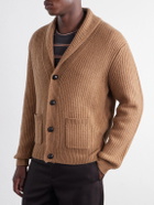 Mr P. - Ribbed Wool and Cashmere-Blend Cardigan - Brown