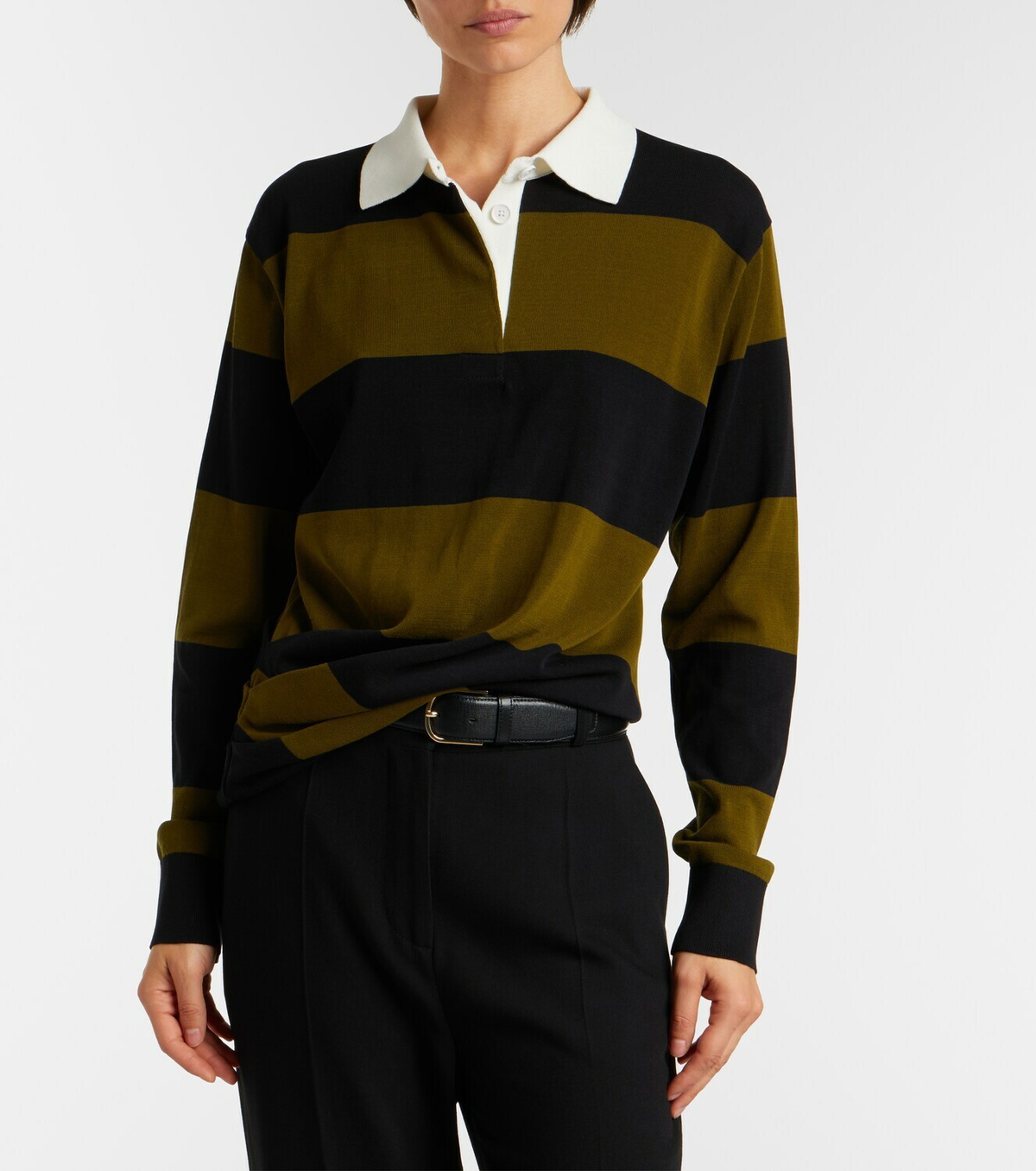 Proenza Schouler Corinna striped cotton polo shirt