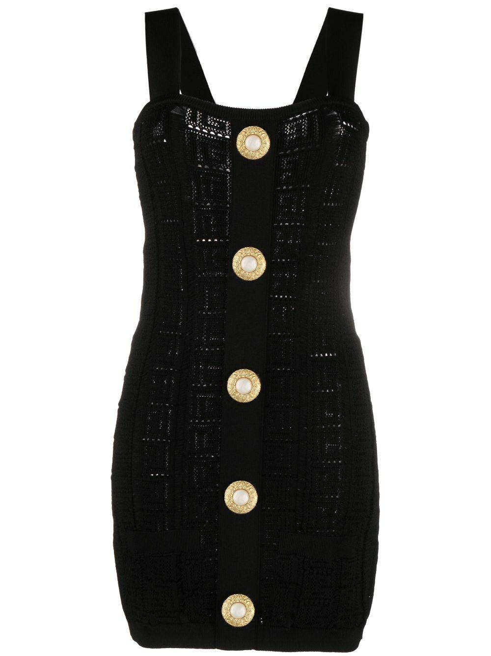 BALMAIN - Monogram Knit Mini Dress Balmain