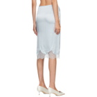 R2W Blue Milena Silk Lace Midi Skirt