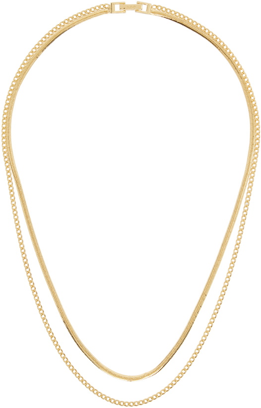 Photo: Numbering Gold #5760 Multi Layered Chain Necklace