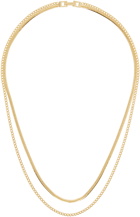Numbering Gold #5760 Multi Layered Chain Necklace