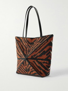 LOEWE - Paula's Ibiza Puzzle Fold Tiger-Print Leather-Trimmed Raffia Tote Bag