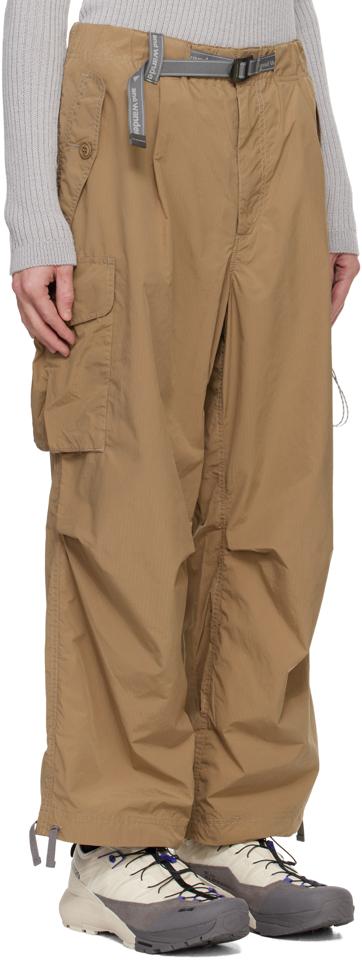 and wander Beige Oversized Cargo Pants and Wander