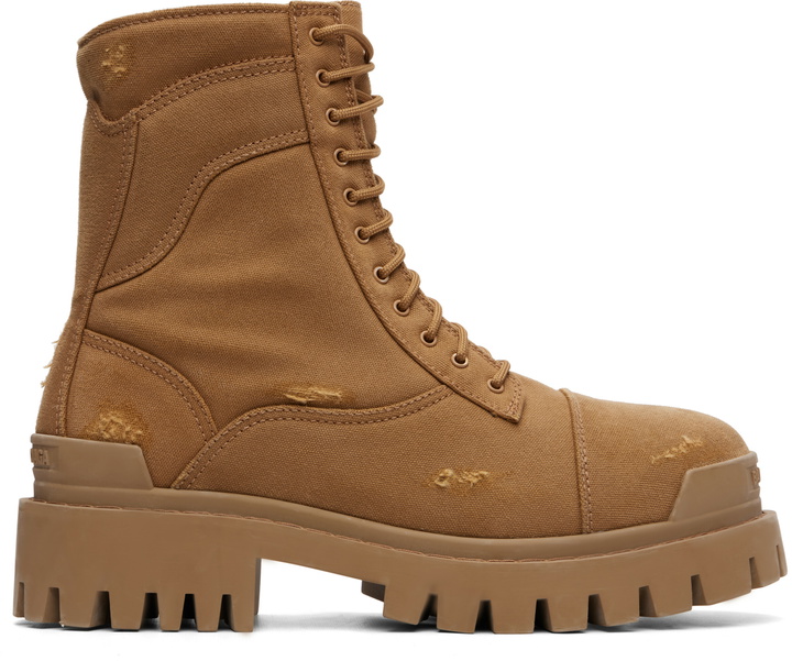 Photo: Balenciaga Tan Combat Strike Boots