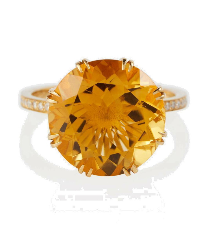 Photo: Ileana Makri 18kt yellow gold ring with orange citrine and diamonds