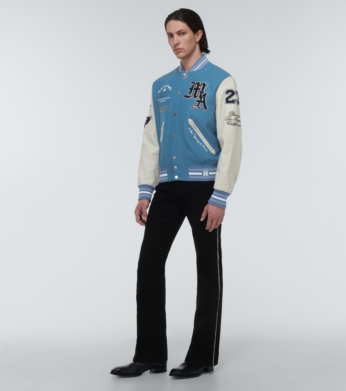 Amiri - Embroidered wool-blend varsity jacket Amiri