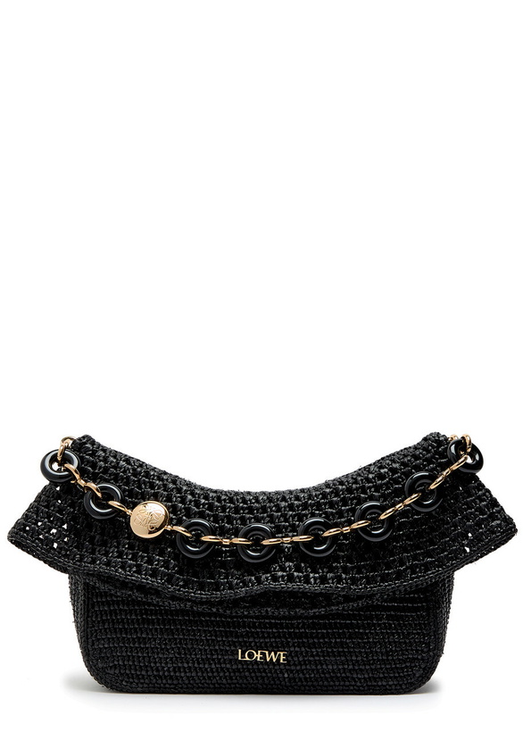 Photo: Loewe Ola Small Raffia Shoulder bag - Black - One Size