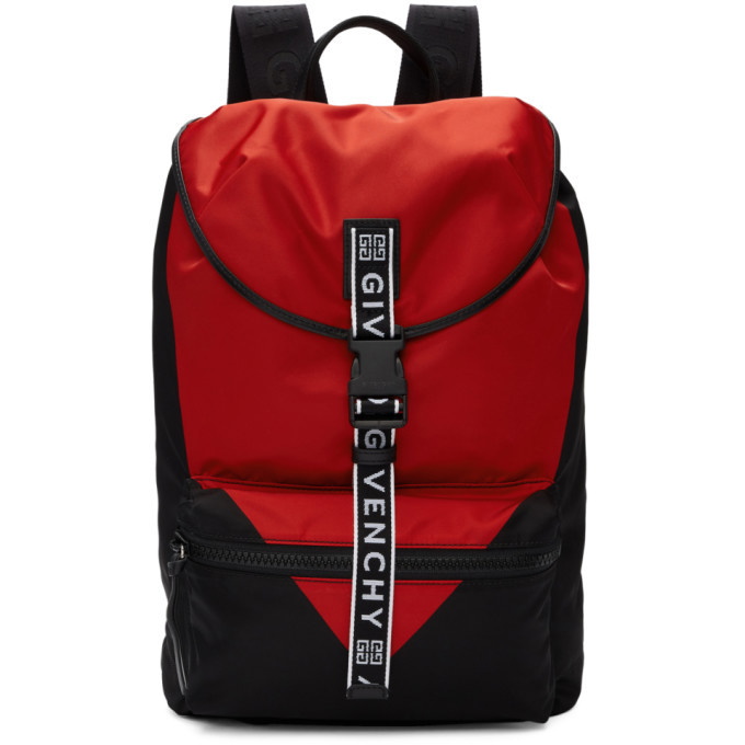 Photo: Givenchy Black and Red Triangle Backpack