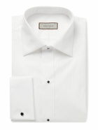 Canali - Cutaway-Collar Pleated Bib-Front Cotton-Poplin Shirt - White