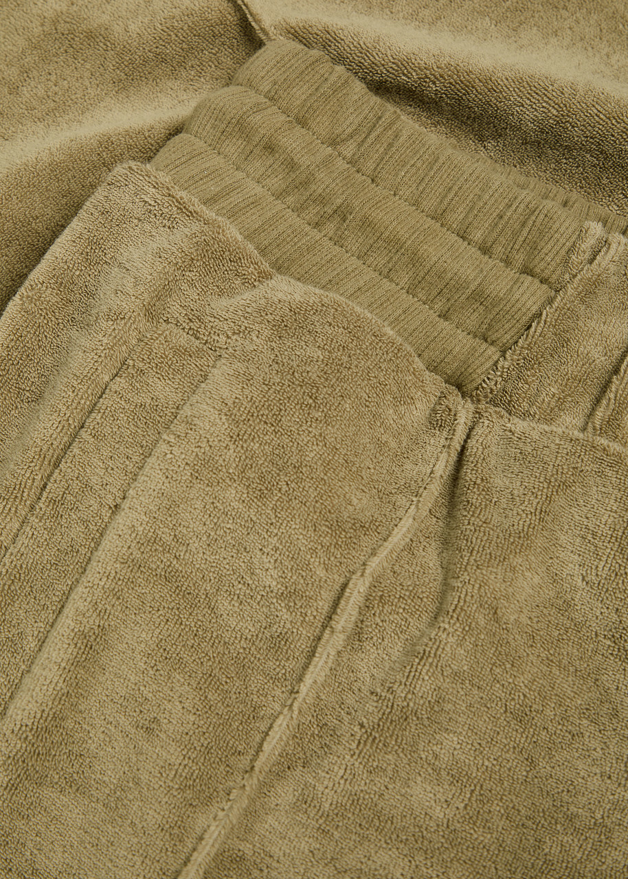 Aurélien Pintuck Tapered-leg Terry Sweatpants Khaki