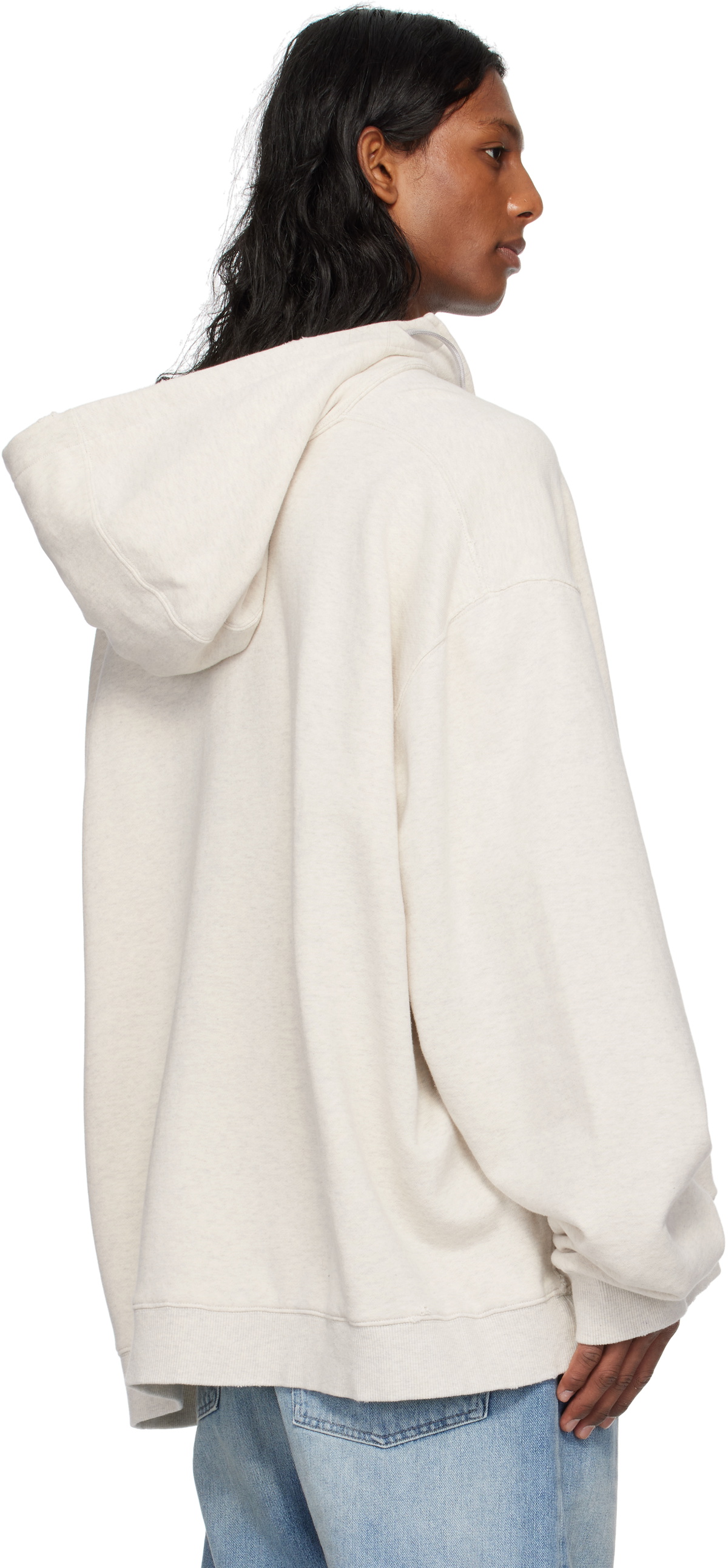 Maison Margiela Off-White Stamp Logo Zip Hoodie