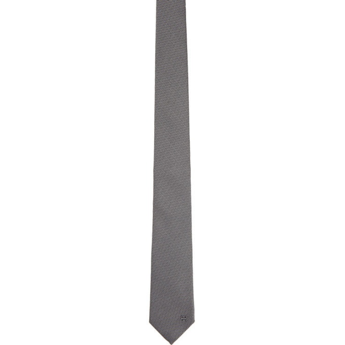 Photo: Givenchy Black and Grey Jacquard Chain Blade Tie
