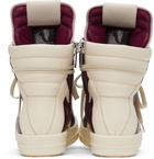 Rick Owens Burgundy Geobasket Sneakers