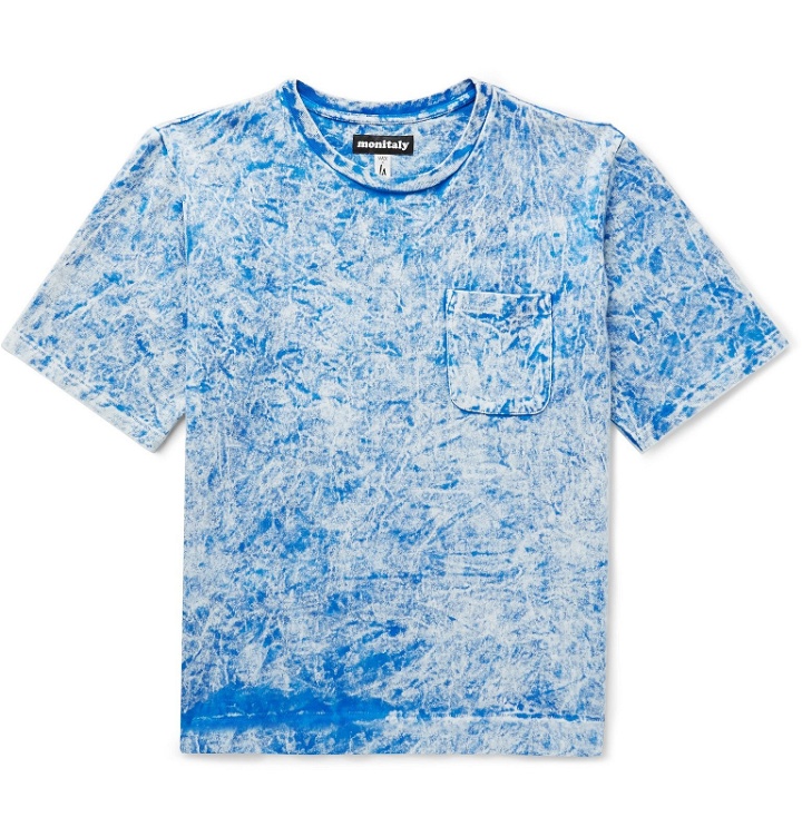 Photo: Monitaly - Tie-Dyed Cotton-Jersey T-Shirt - Blue