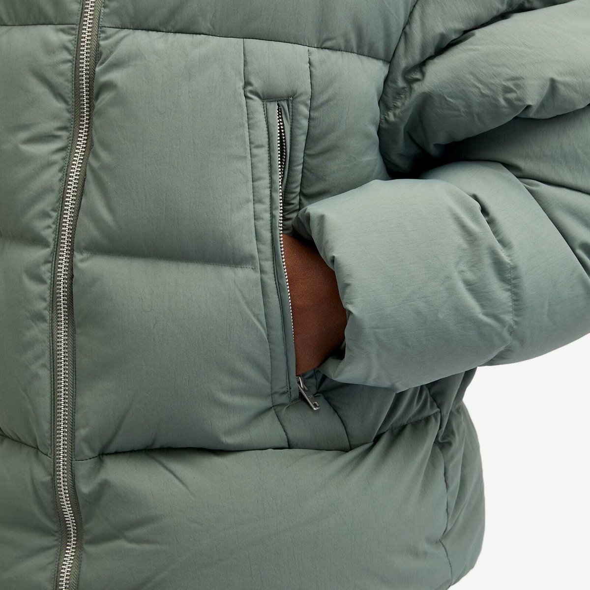 Y-3 Men's Puff Jacket in Stone Green