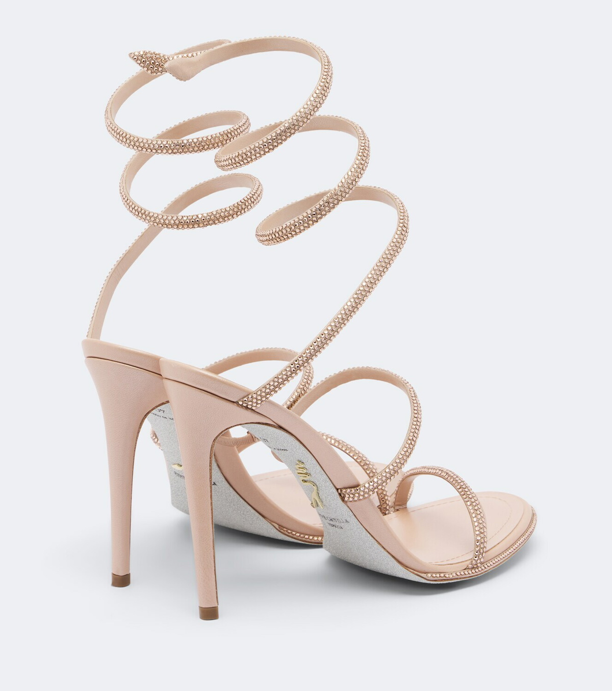 Rene Caovilla Cleo crystal-embellished satin sandals