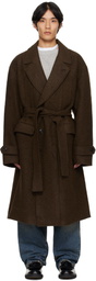 Andersson Bell Brown Mattia Shaggy Wool Robe Coat