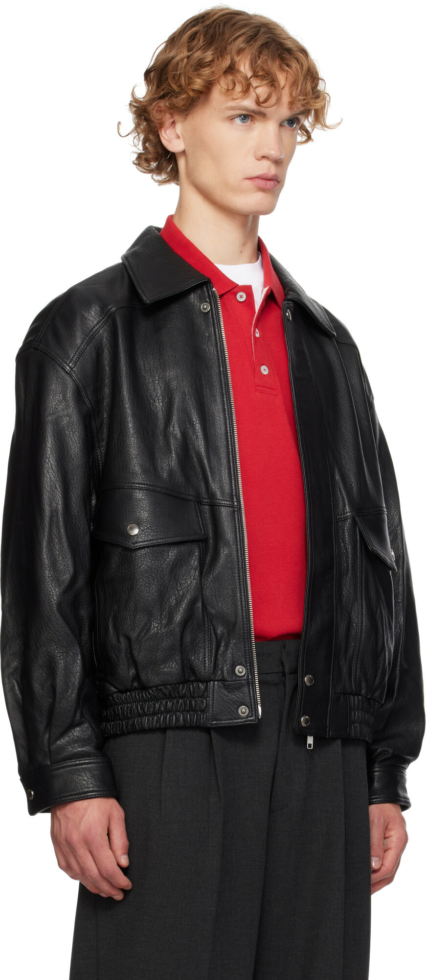 Dunst Black Oversized Vintage Leather Jacket