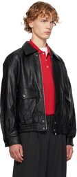 Dunst Black Oversized Vintage Leather Jacket