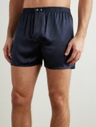 Derek Rose - Bailey Silk-Satin Boxer Shorts - Blue
