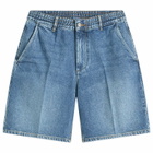 Foret Men's Clay Creased Denim Shorts in Vintage Blue