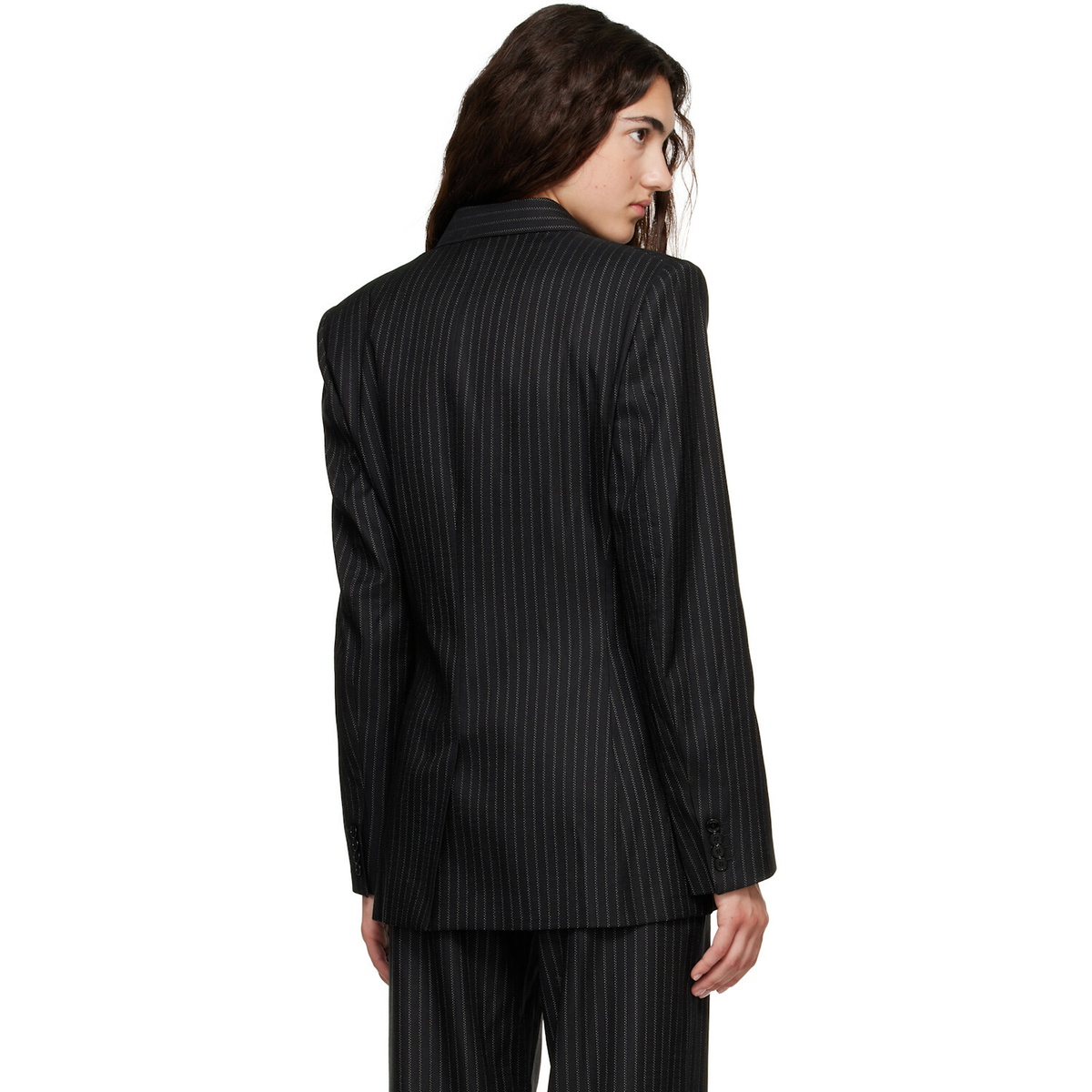 Isabel Marant Black Ranya Stripe Wool Blazer