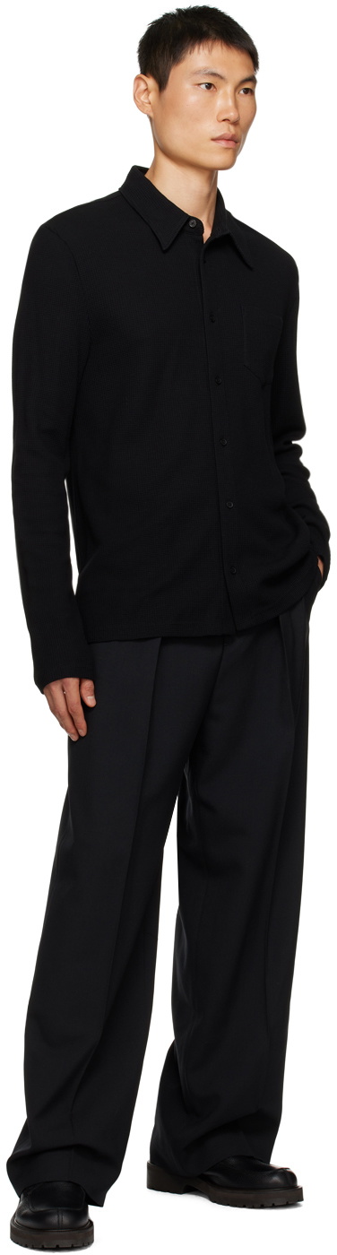 Filippa K Black Spread Collar Shirt