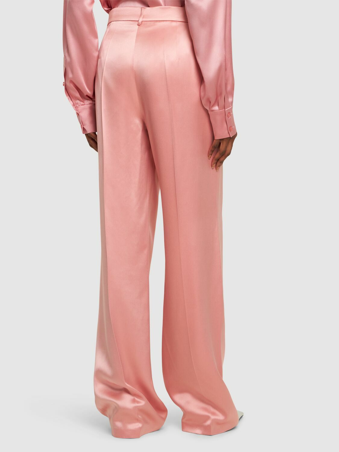 MAGDA BUTRYM - Silk Satin Straight Pants Magda Butrym