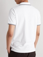 Stone Island - Logo-Appliquéd Stretch-Cotton Piqué Polo Shirt - White