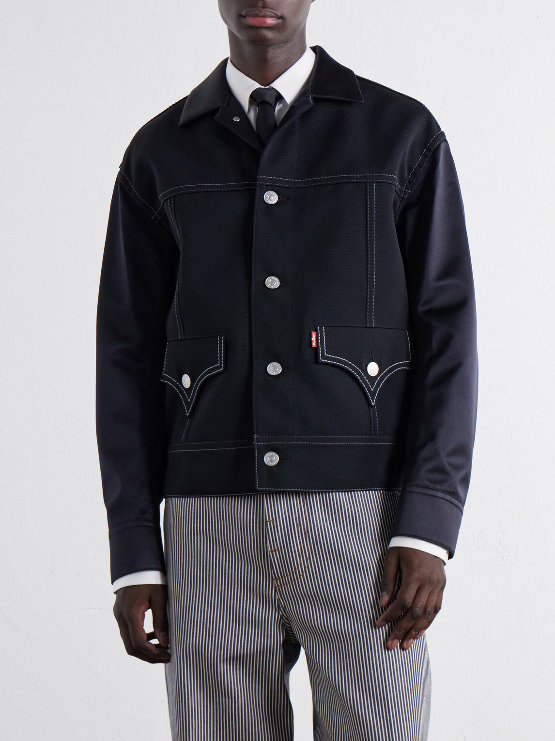 Junya Watanabe - Levi's Satin-Trimmed Wool-Twill Jacket - Black