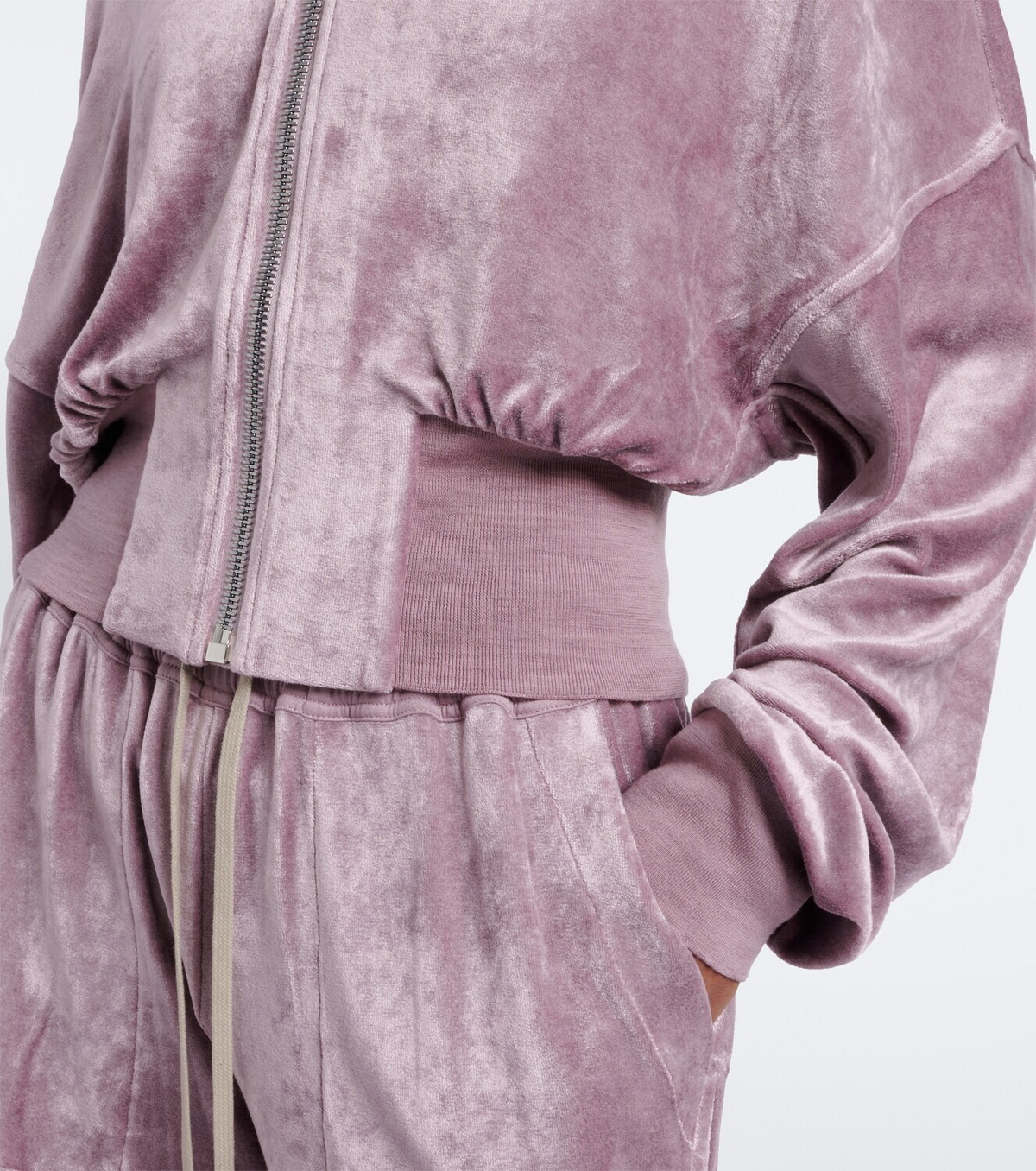 Rick Owens Flight velvet jersey bomber jacket