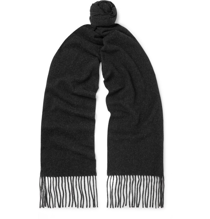 Photo: Acne Studios - Canada Skinny Fringed Mélange Wool Scarf - Charcoal