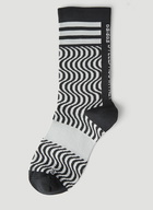 Graphic Intarsia Socks in Black