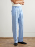 Dolce&Gabbana - Straight-Leg Linen Trousers - Blue