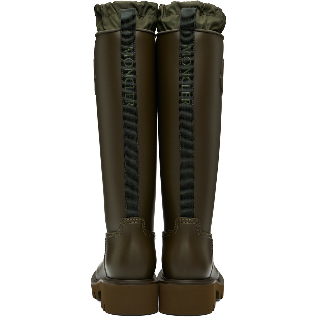 Moncler Khaki Kickstream High Rain Boots