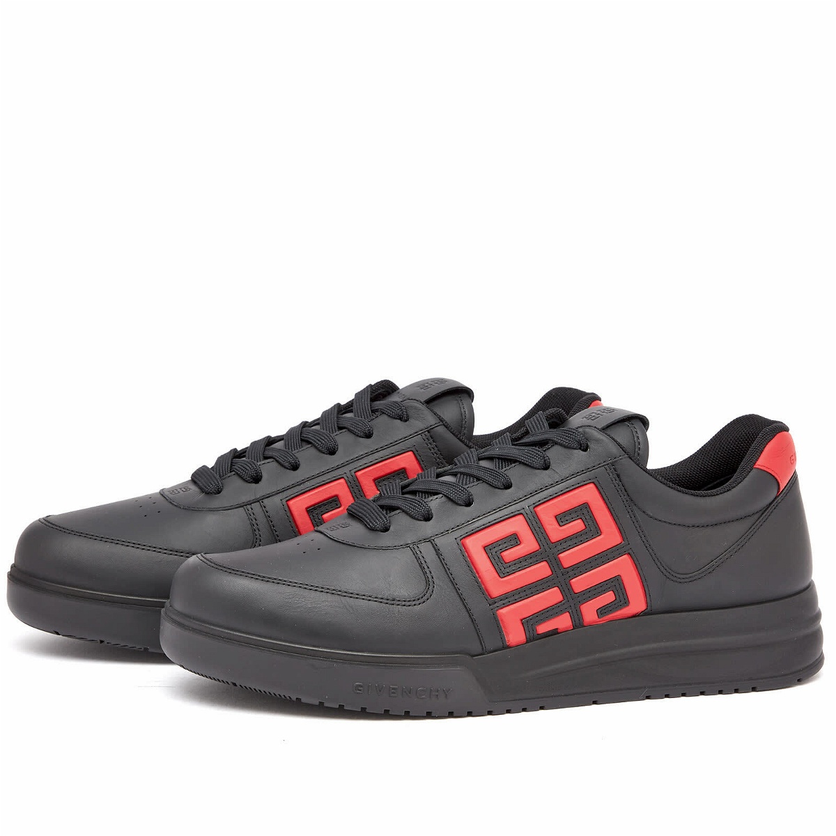 Photo: Givenchy Men's G4 Low Top Sneakers in Black/Red
