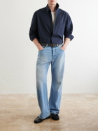 A.P.C. - Malo Logo-Embroidered Organic Cotton-Poplin Shirt - Blue