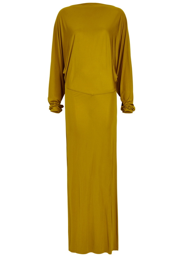 Photo: DE LA Vali Devana Open Back Jersey Maxi Dress Gold