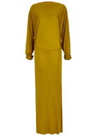 DE LA Vali Devana Open Back Jersey Maxi Dress Gold
