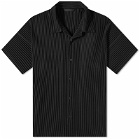 Homme Plissé Issey Miyake Men's Pleated Vacation Shirt in Black