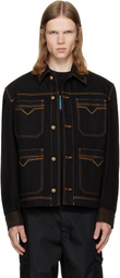 Versace Black Denim Blouson Jacket