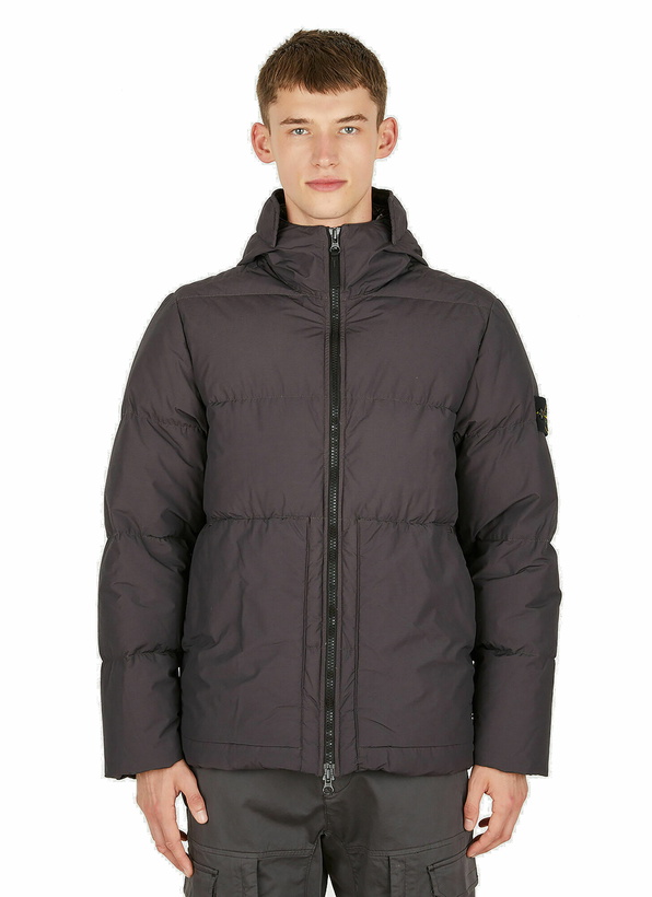 Photo: Split Hooded Puffer Jacket in Black