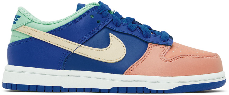 Nike Kids Blue & Pink Dunk Low Little Kids Sneakers Nike display picture 1