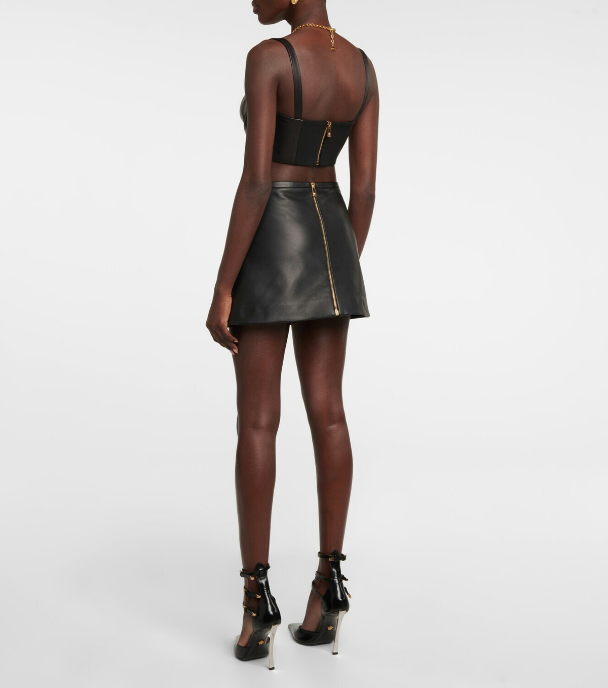 Versace - Medusa leather miniskirt Versace