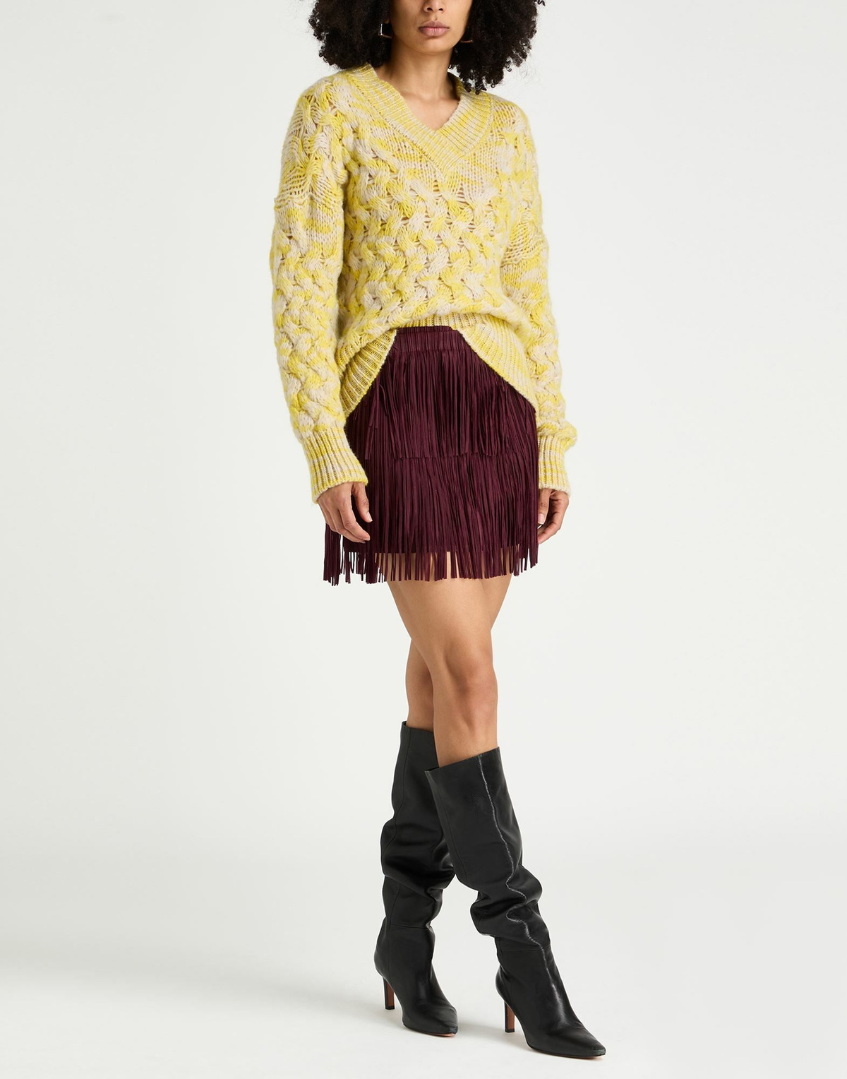 Manila Grace Womens Sweater in Yellow