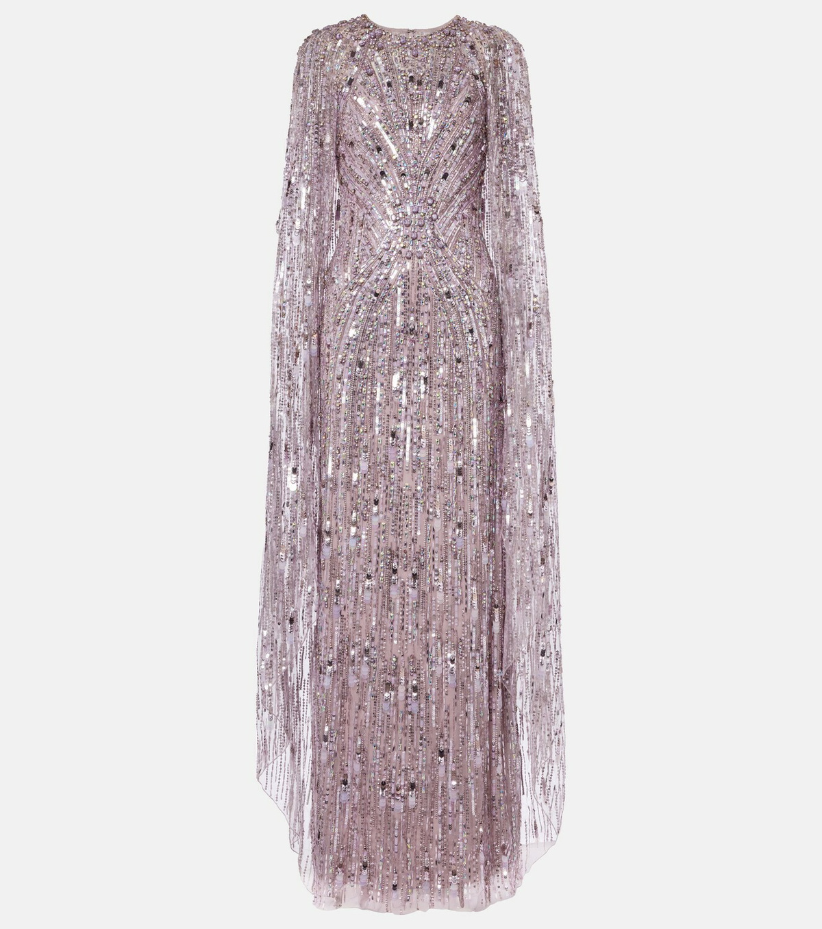Jenny Packham Elio embellished caped gown