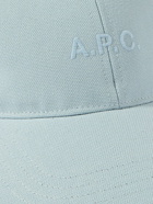 A.P.C. - Charlie Logo-Embroidered Cotton-Canvas Baseball Cap - Blue