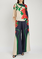 LA Double J Foulard Floral-print Silk top Multicoloured