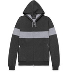 Brunello Cucinelli - Striped Cotton-Blend Jersey Zip-Up Hoodie - Anthracite